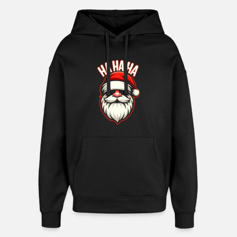 Santa Laugh HAHA Design - Sweat à capuche unisexe Stanley/Stella Oversized - noir
