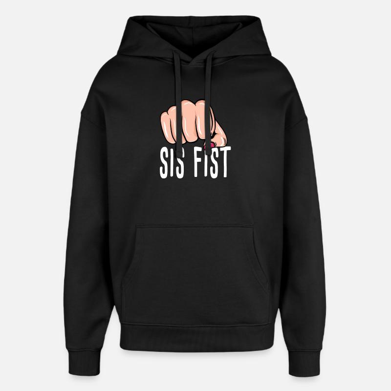 Fist - Sister Fist - Boîte - Boxe - Sweat à capuche unisexe Stanley/Stella Oversized - noir