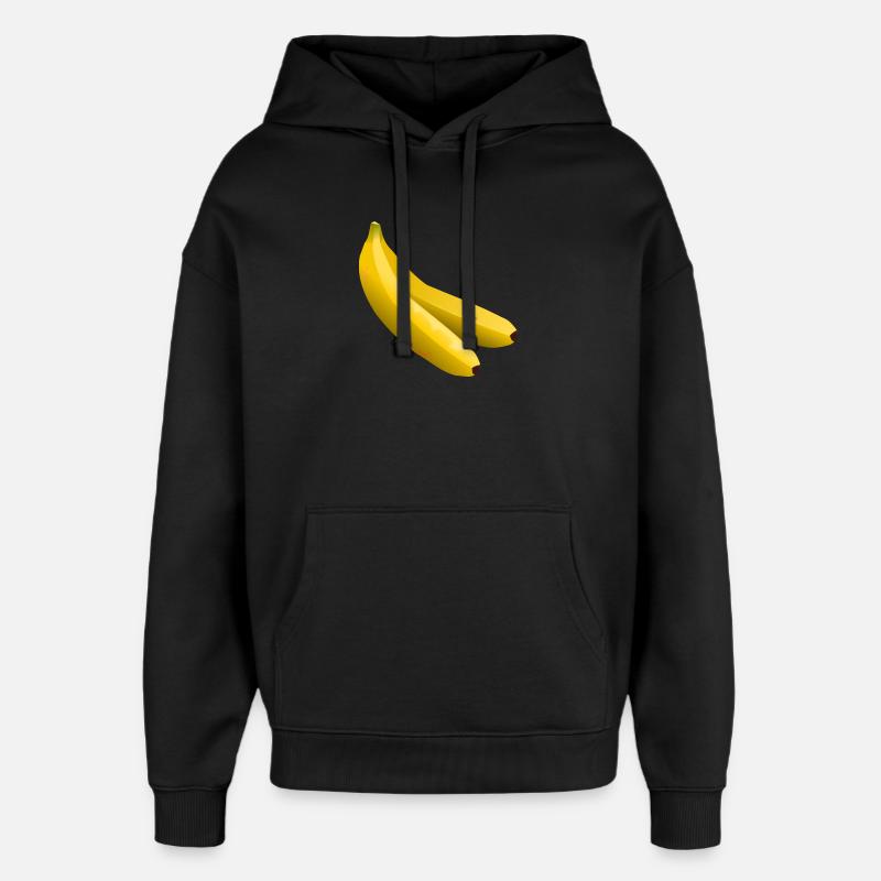 Bananes jumelles Vecteur Jaune - Sweat à capuche unisexe Stanley/Stella Oversized - noir