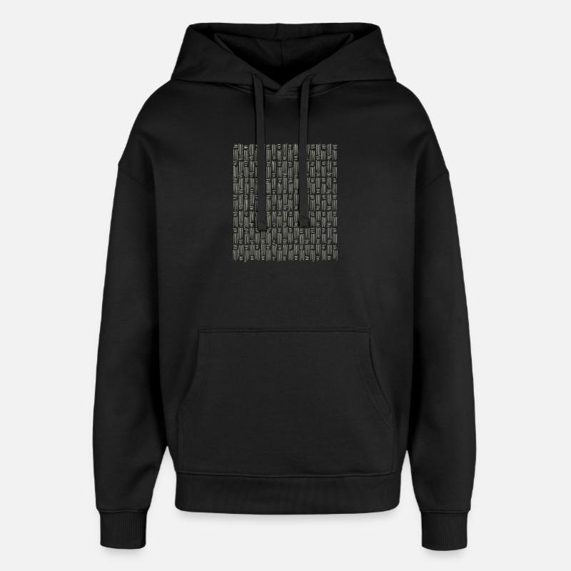 Pattern - Khaki - Oversized Unisex Hoodie by Stanley/Stella - black