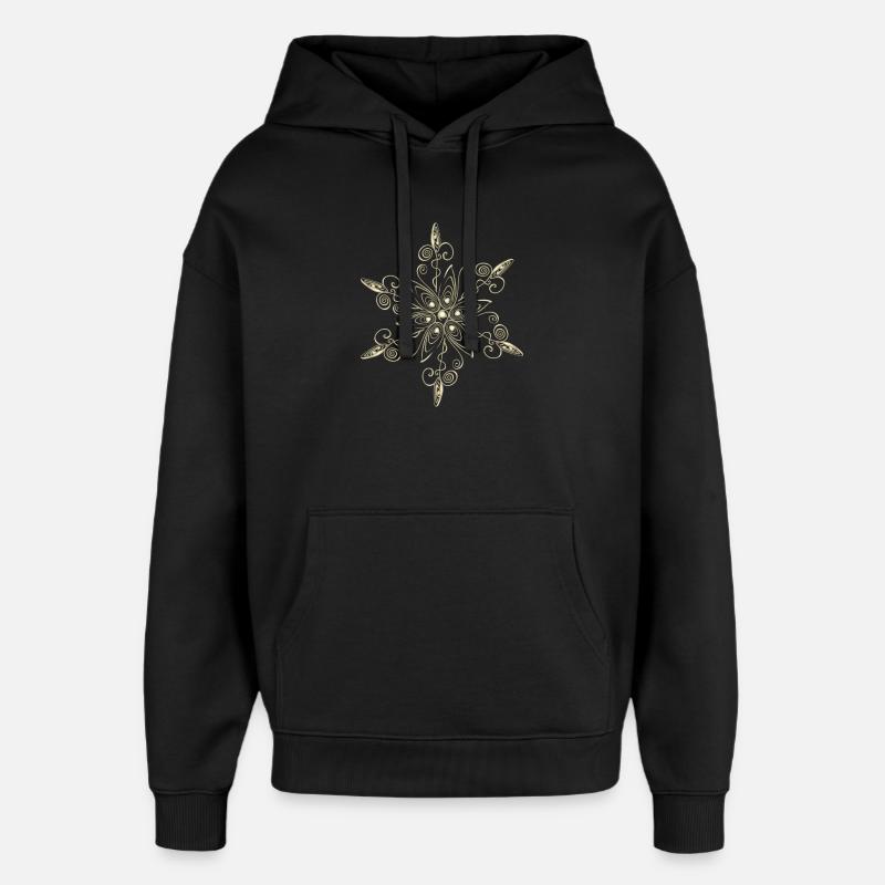 Cristal de glace Snowflake Star - Sweat à capuche unisexe Stanley/Stella Oversized - noir