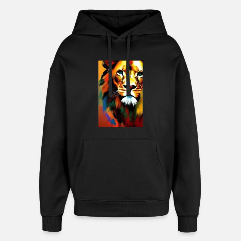 Löwen King - Sweat à capuche unisexe Stanley/Stella Oversized - noir