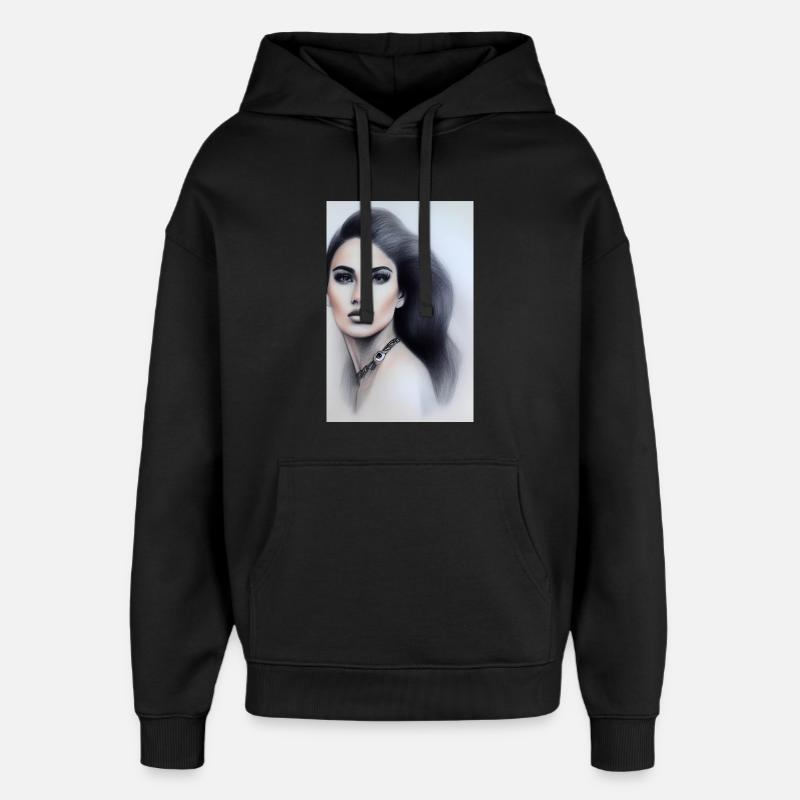 Femme avec des bijoux - Sweat à capuche unisexe Stanley/Stella Oversized - noir
