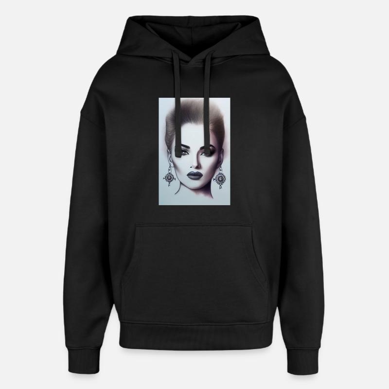 Frau mit Schmuck - Oversized Unisex Hoodie von Stanley/Stella - Schwarz