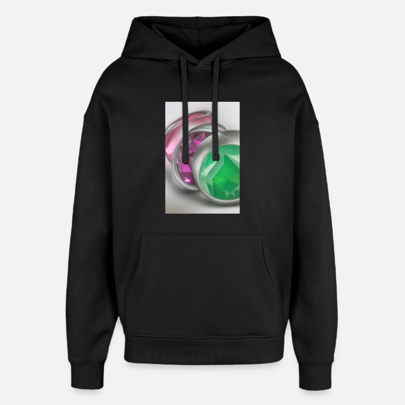 Edelsteine - Oversized Unisex Hoodie von Stanley/Stella - Schwarz