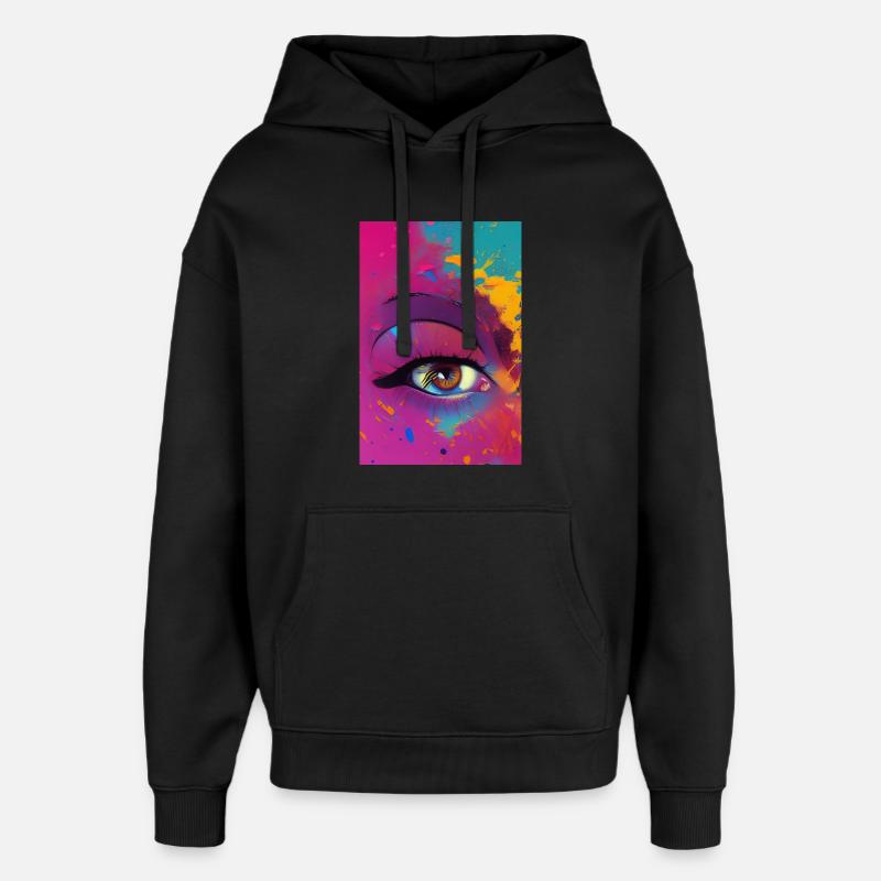 Art abstrait - Sweat à capuche unisexe Stanley/Stella Oversized - noir
