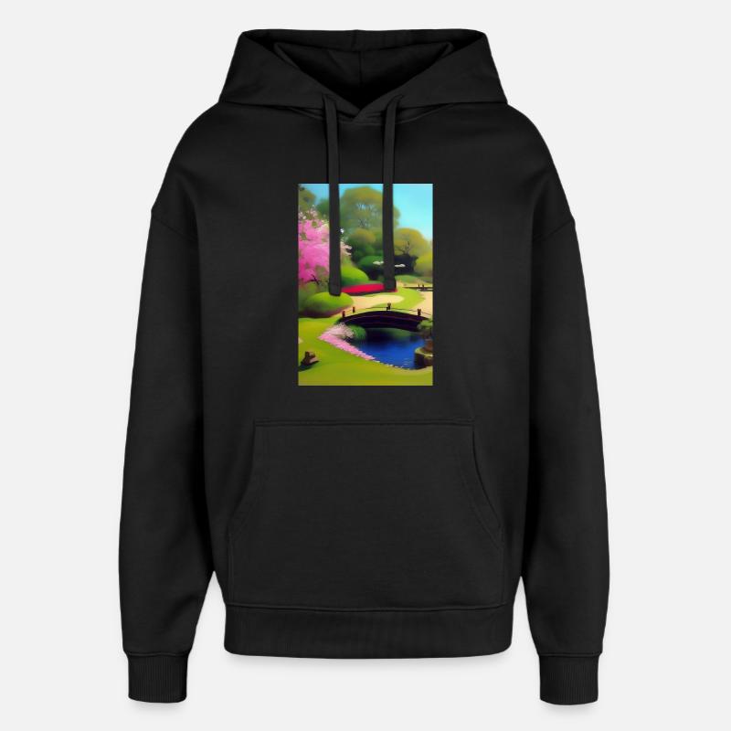 Chinesischer Zen Garten - Oversized Unisex Hoodie von Stanley/Stella - Schwarz