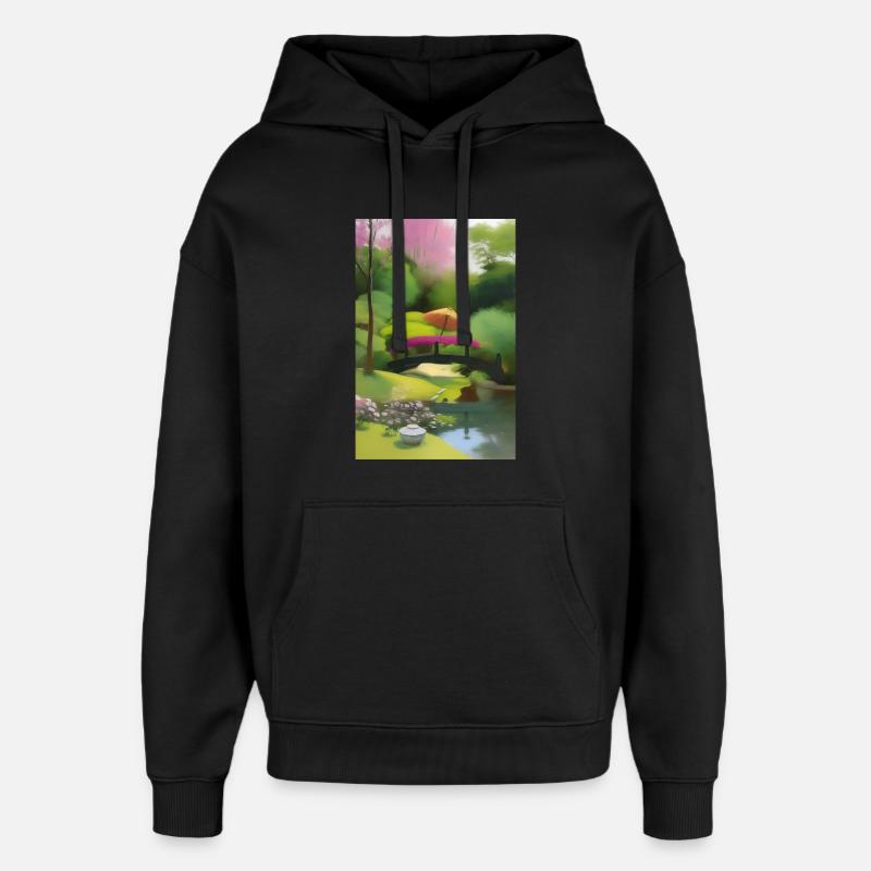 Chinesischer Zen Garten - Oversized Unisex Hoodie von Stanley/Stella - Schwarz