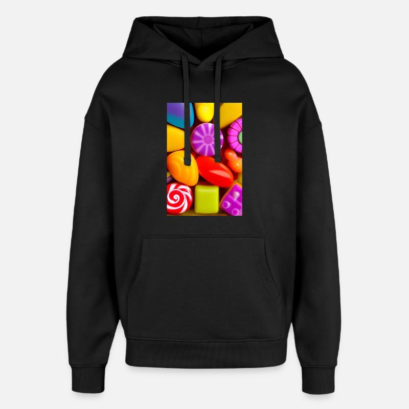 Bonbons - Sweat à capuche unisexe Stanley/Stella Oversized - noir