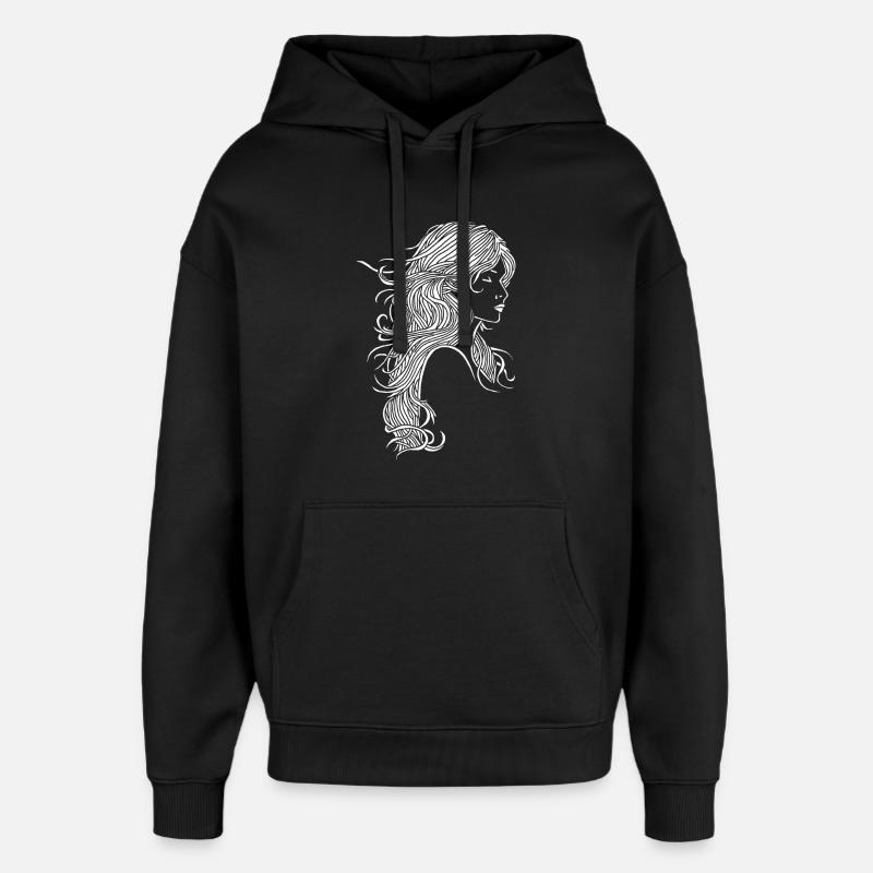 Fille aux cheveux blancs - Sweat à capuche unisexe Stanley/Stella Oversized - noir