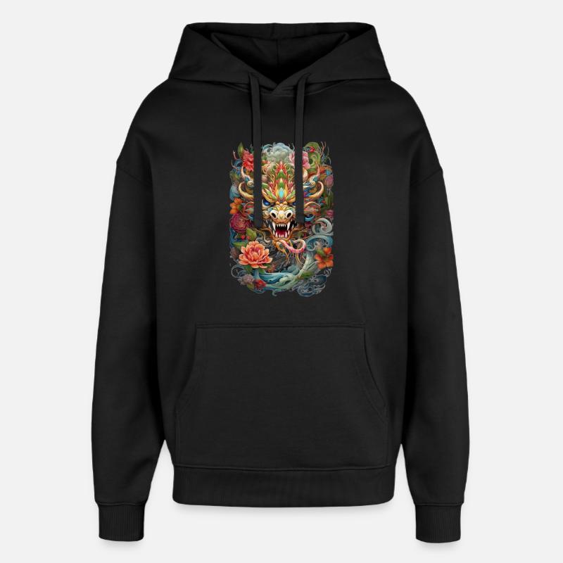 Dragon - Sweat à capuche unisexe Stanley/Stella Oversized - noir