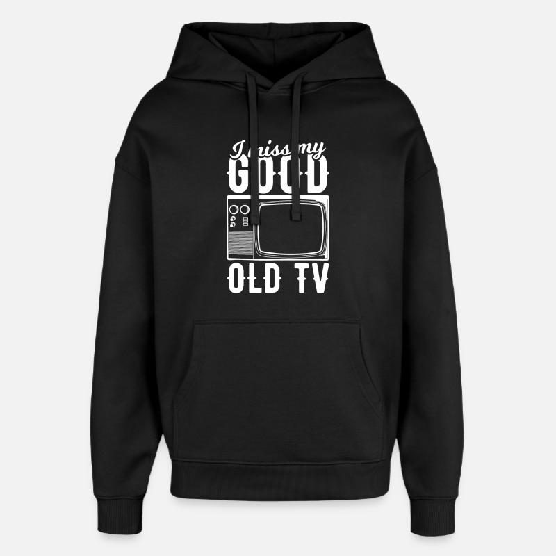 Mon vieux téléviseur me manque - Sweat à capuche unisexe Stanley/Stella Oversized - noir
