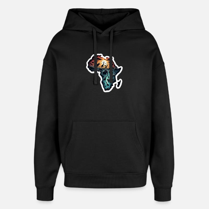 Afrique Aventure - Sweat à capuche unisexe Stanley/Stella Oversized - noir