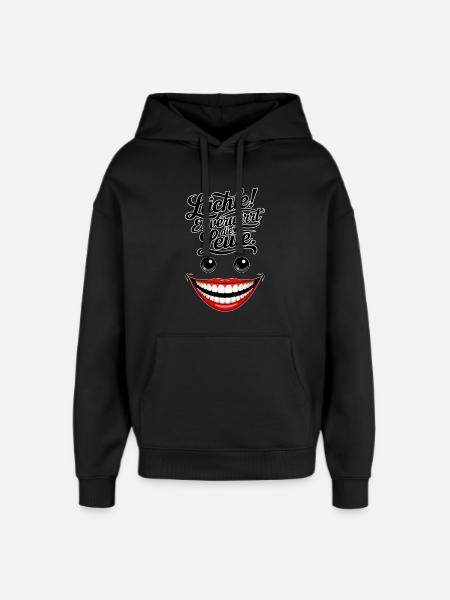 Always smiling - Oversized Unisex Hoodie by Stanley/Stella - black