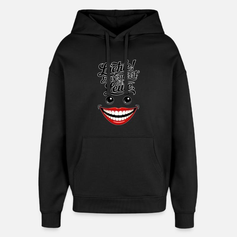 Immer lächeln - Oversized Unisex Hoodie von Stanley/Stella - Schwarz