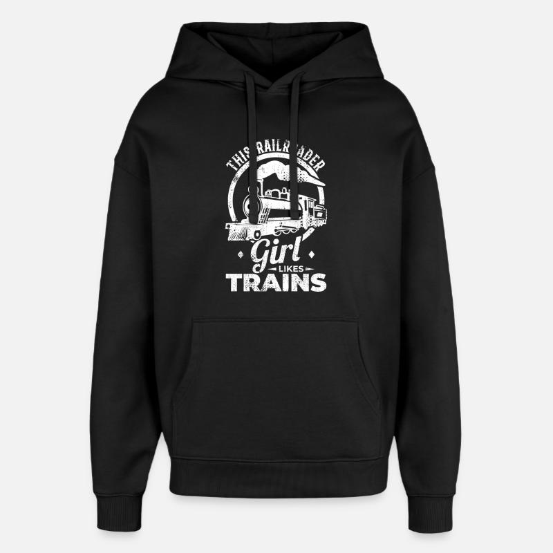 Cheminot - Sweat à capuche unisexe Stanley/Stella Oversized - noir