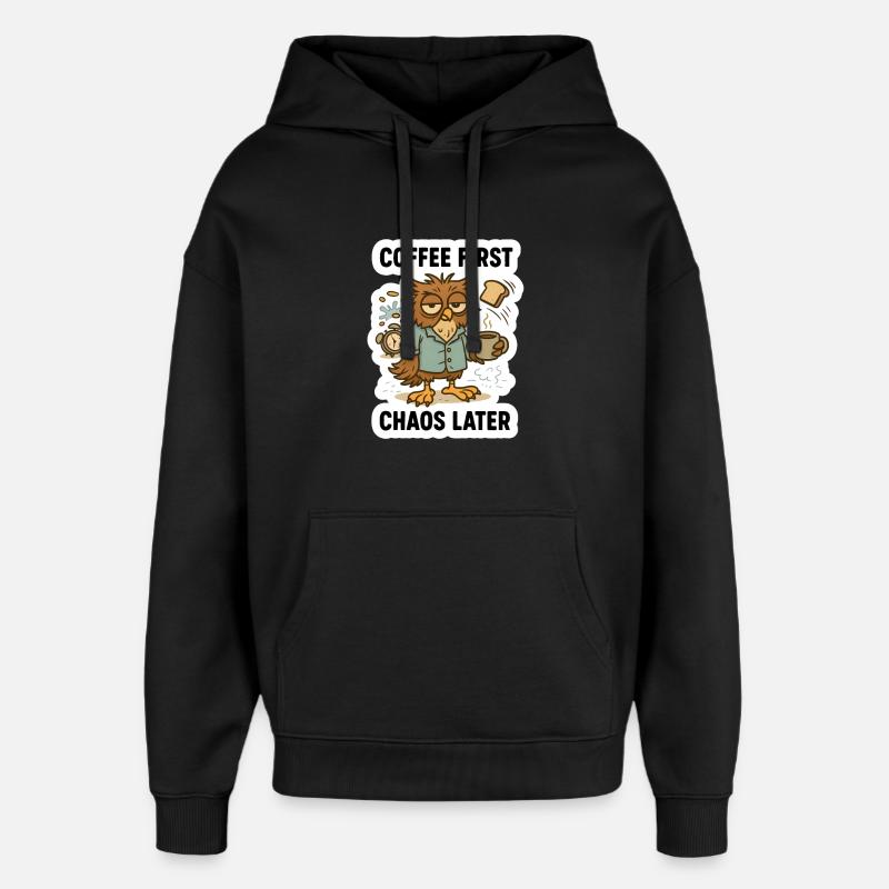 Café Premier Hibou - Sweat à capuche unisexe Stanley/Stella Oversized - noir