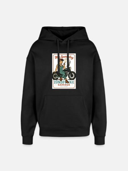 Miss Sparkplug – Zündfunke Garage Queen - Oversized Unisex Hoodie by Stanley/Stella - black