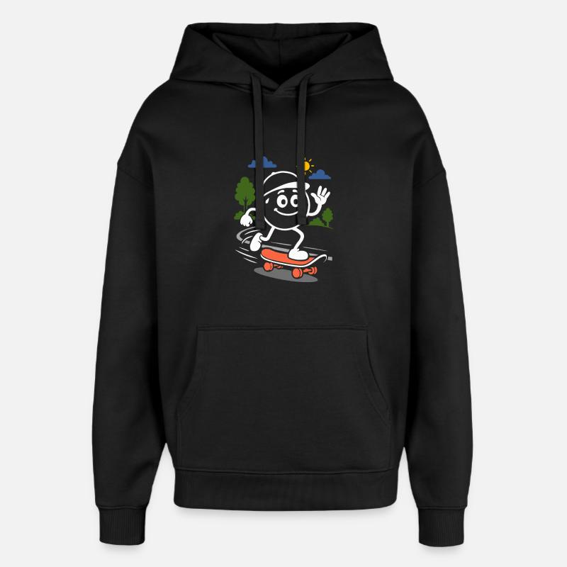 Ribbo sur le skateboard - Sweat à capuche unisexe Stanley/Stella Oversized - noir