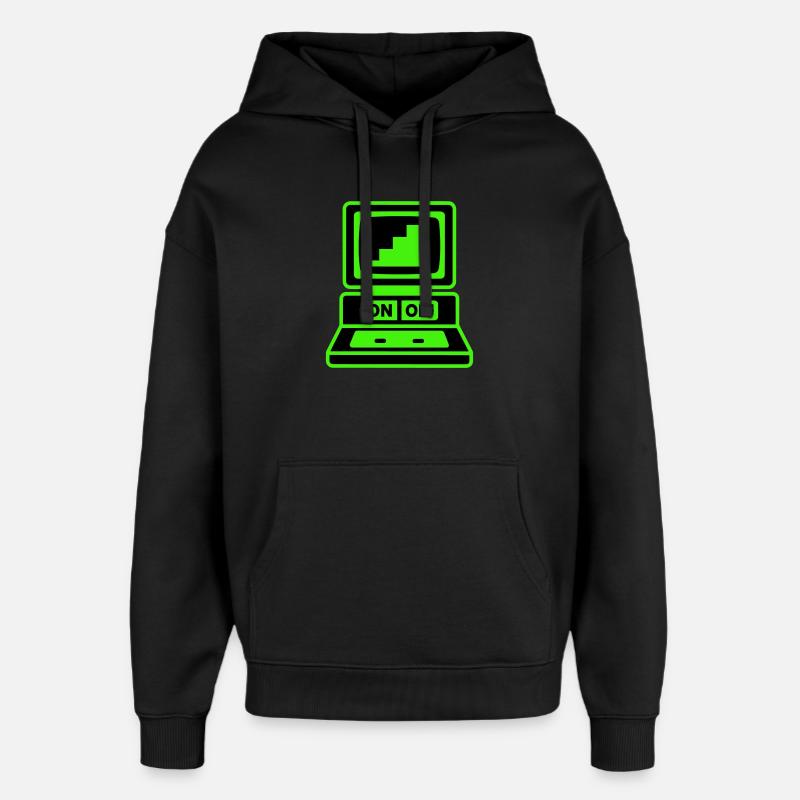 Computer Minimal Pop Art - Oversized Unisex Hoodie by Stanley/Stella - black