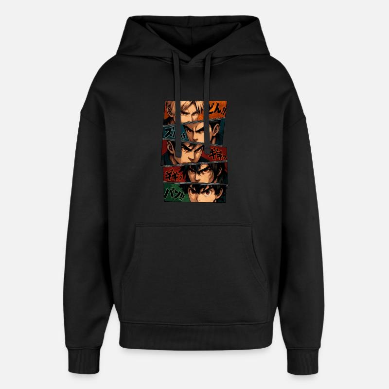 Silhouettes d'Anime Intensives - Squad - Sweat à capuche unisexe Stanley/Stella Oversized - noir