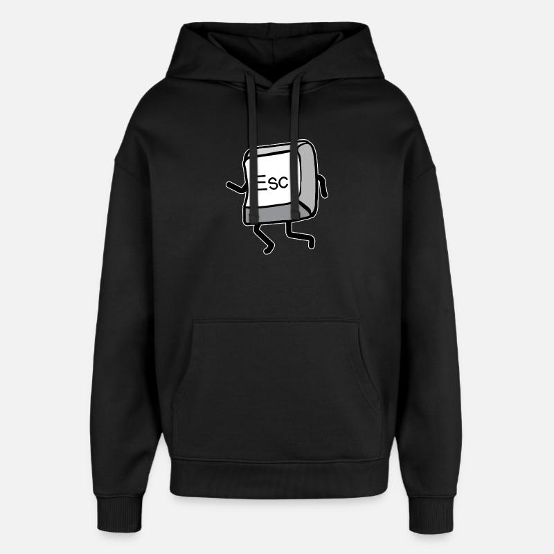 Touche Échap cartoon mouvement - Sweat à capuche unisexe Stanley/Stella Oversized - noir