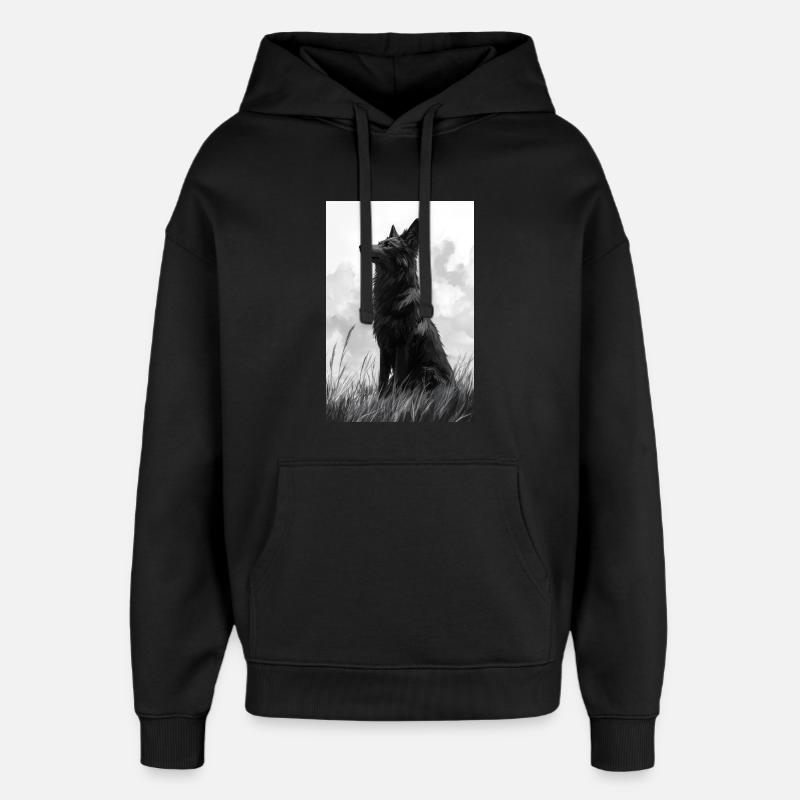Illustration eines Wolfes - Oversized Unisex Hoodie von Stanley/Stella - Schwarz
