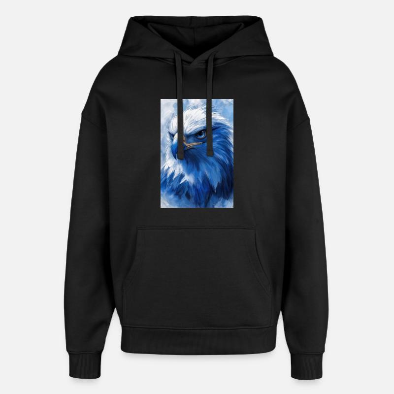 Illustration eines Adlers - Oversized Unisex Hoodie von Stanley/Stella - Schwarz