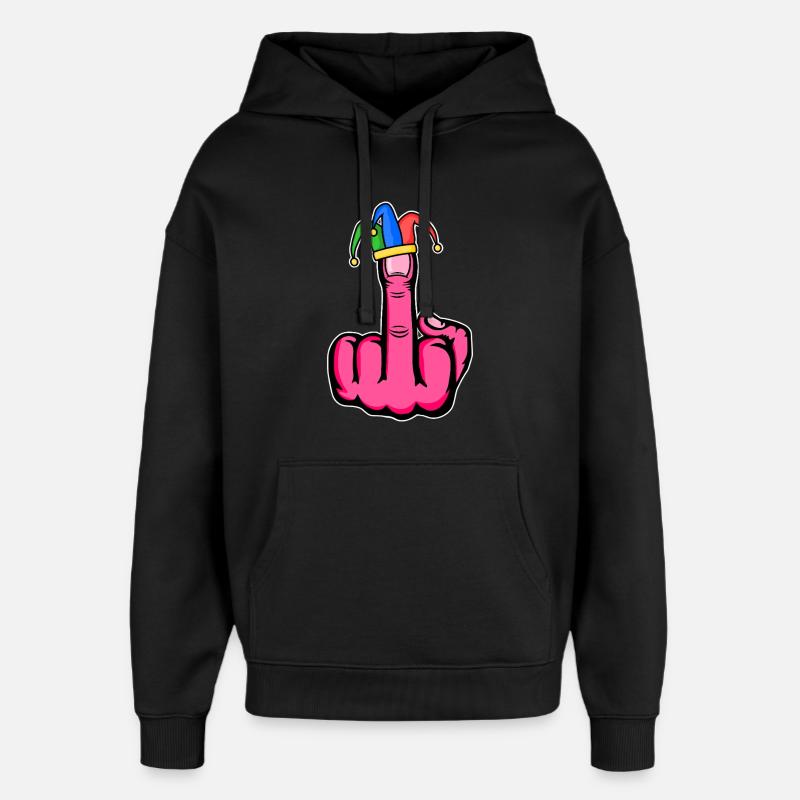Mittelfinger Stingerfinger Karneval - Oversized Unisex Hoodie von Stanley/Stella - Schwarz