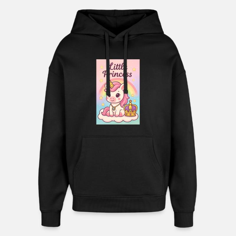 Kleine Einhorn-Prinzessin - Oversized Unisex Hoodie von Stanley/Stella - Schwarz