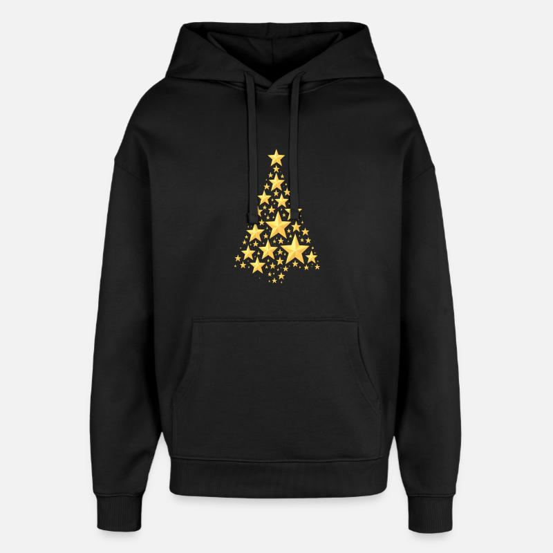 SAPIN DE NOËL AVEC DES ÉTOILES - Sweat à capuche unisexe Stanley/Stella Oversized - noir