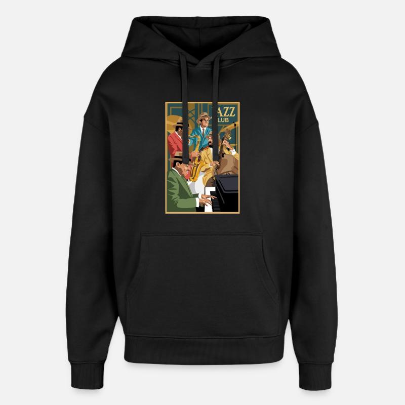 club de jazz - Sweat à capuche unisexe Stanley/Stella Oversized - noir
