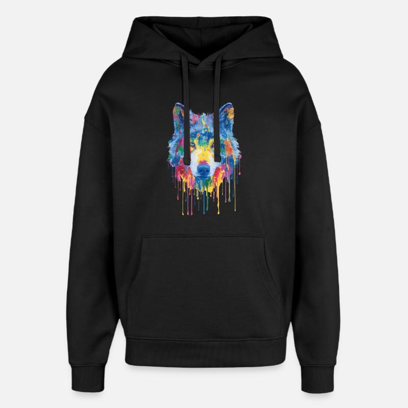 Wolf - Oversized Unisex Hoodie von Stanley/Stella - Schwarz
