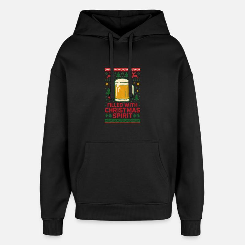Bière de Noël Méchante - Sweat à capuche unisexe Stanley/Stella Oversized - noir