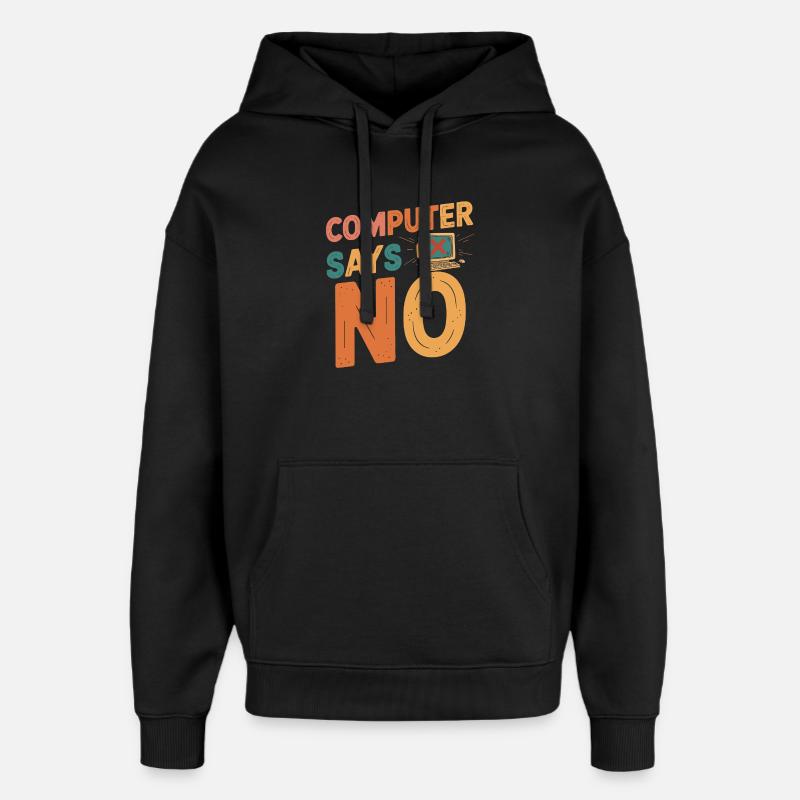 Retro Computer sagt Nein - Oversized Unisex Hoodie von Stanley/Stella - Schwarz