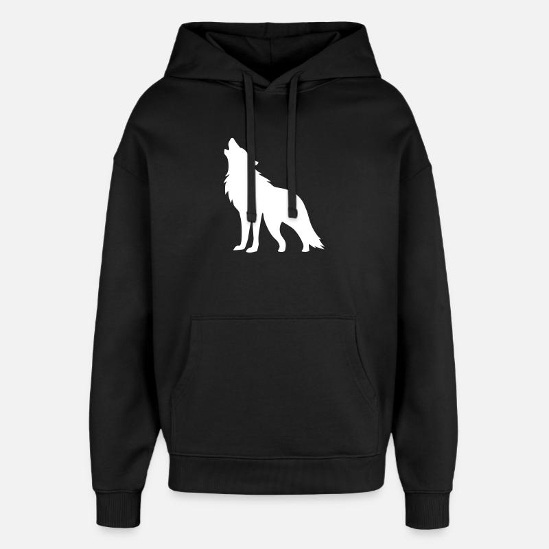 Silhouette de loup - Sweat à capuche unisexe Stanley/Stella Oversized - noir