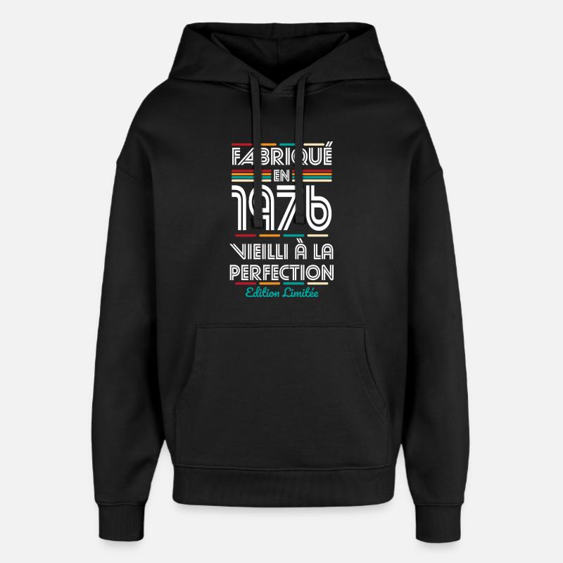 1976 – Hergestellt – Perfekt gereift - Oversized Unisex Hoodie von Stanley/Stella - Schwarz