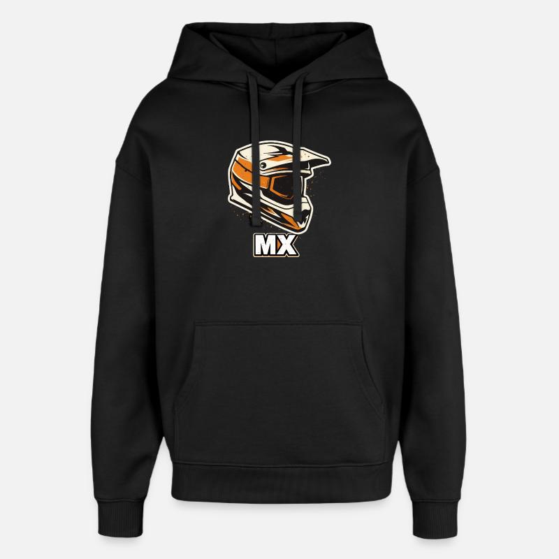 Casque MX Motocross – Pilote tout-terrain - Sweat à capuche unisexe Stanley/Stella Oversized - noir