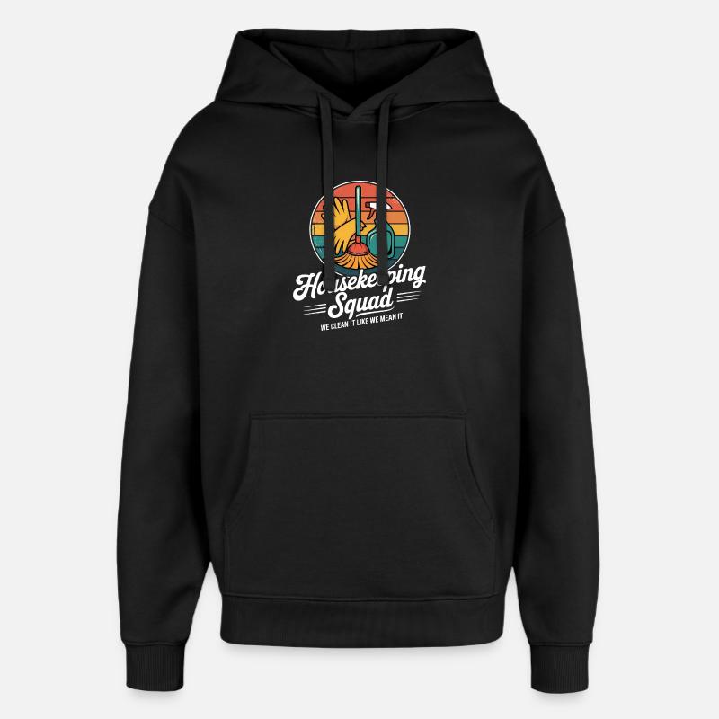 Conception de nettoyage amusante - Sweat à capuche unisexe Stanley/Stella Oversized - noir