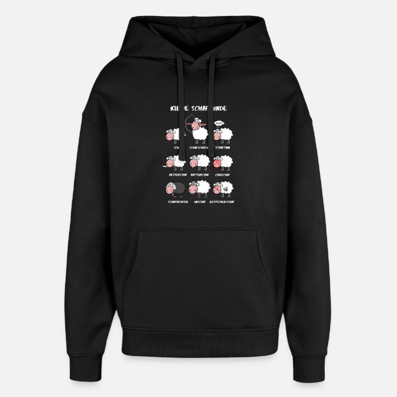 A little sheep knowledge - Oversized Unisex Hoodie by Stanley/Stella - black