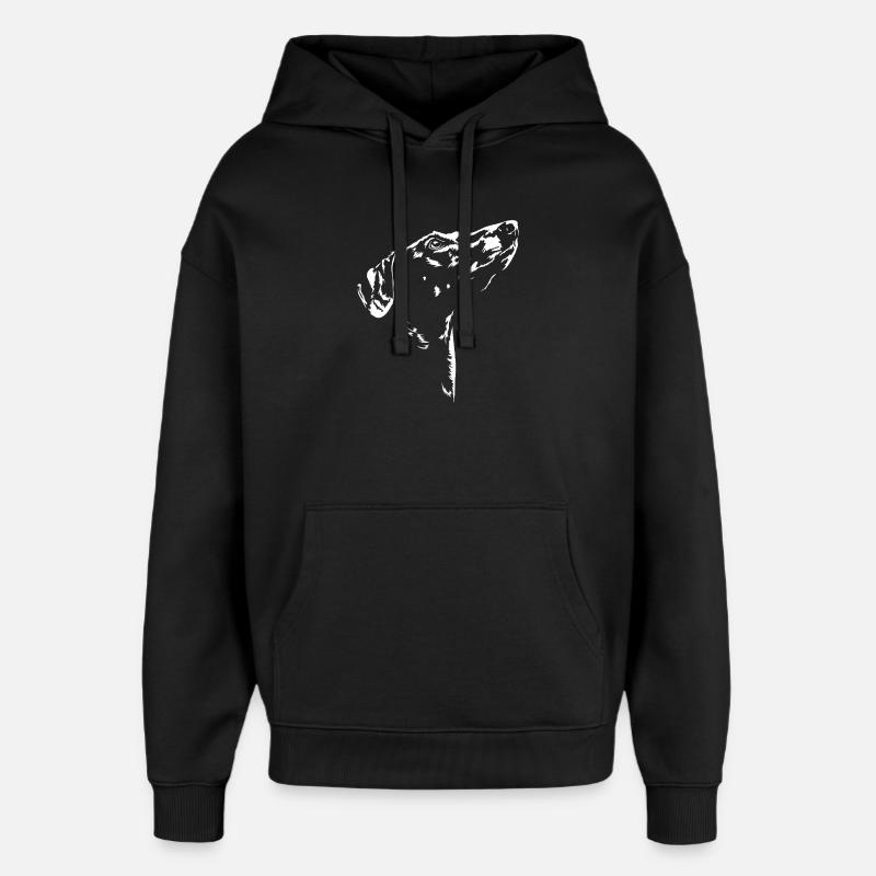 Silhouette Azawakh Lévriers Wilsigns - Sweat à capuche unisexe Stanley/Stella Oversized - noir