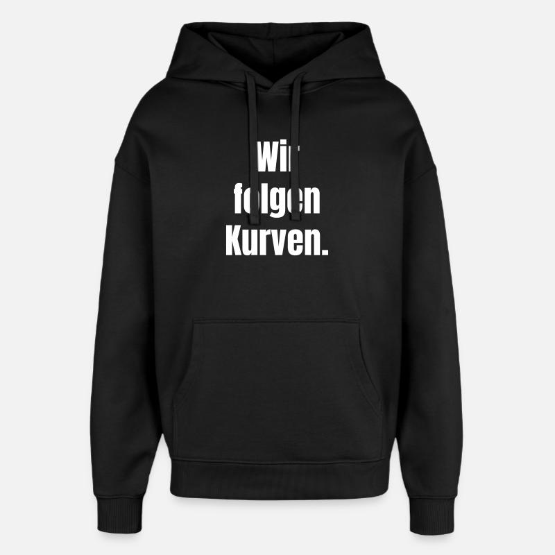 Nous suivons les courbes - Sweat à capuche unisexe Stanley/Stella Oversized - noir