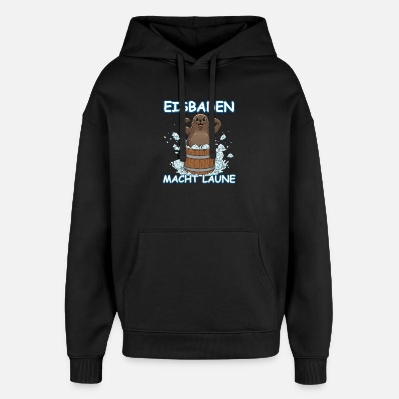 Phoque de bain de glace - Sweat à capuche unisexe Stanley/Stella Oversized - noir