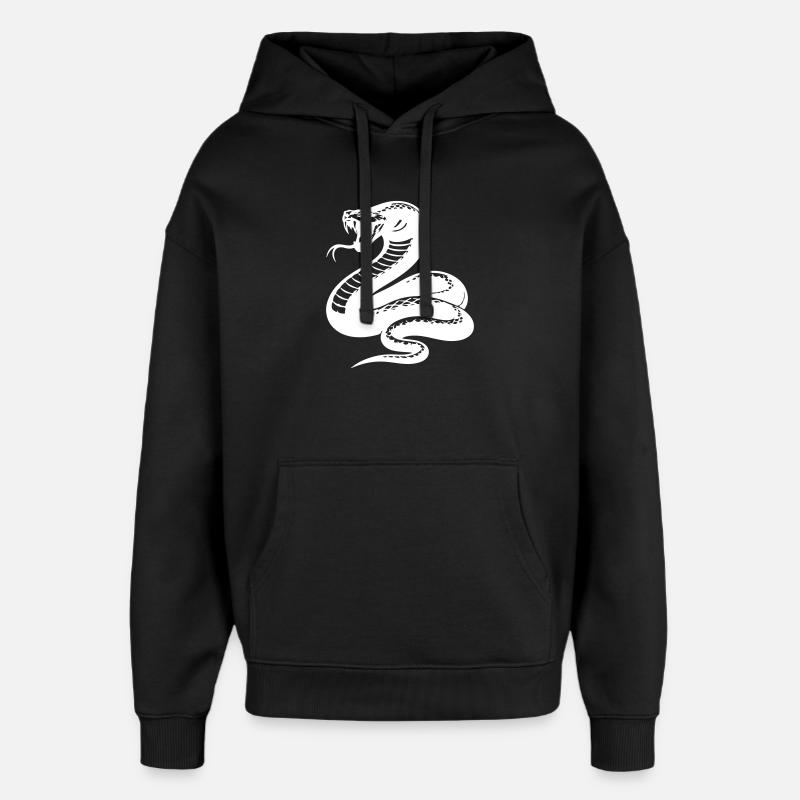 Silhouette du python serpent - Sweat à capuche unisexe Stanley/Stella Oversized - noir