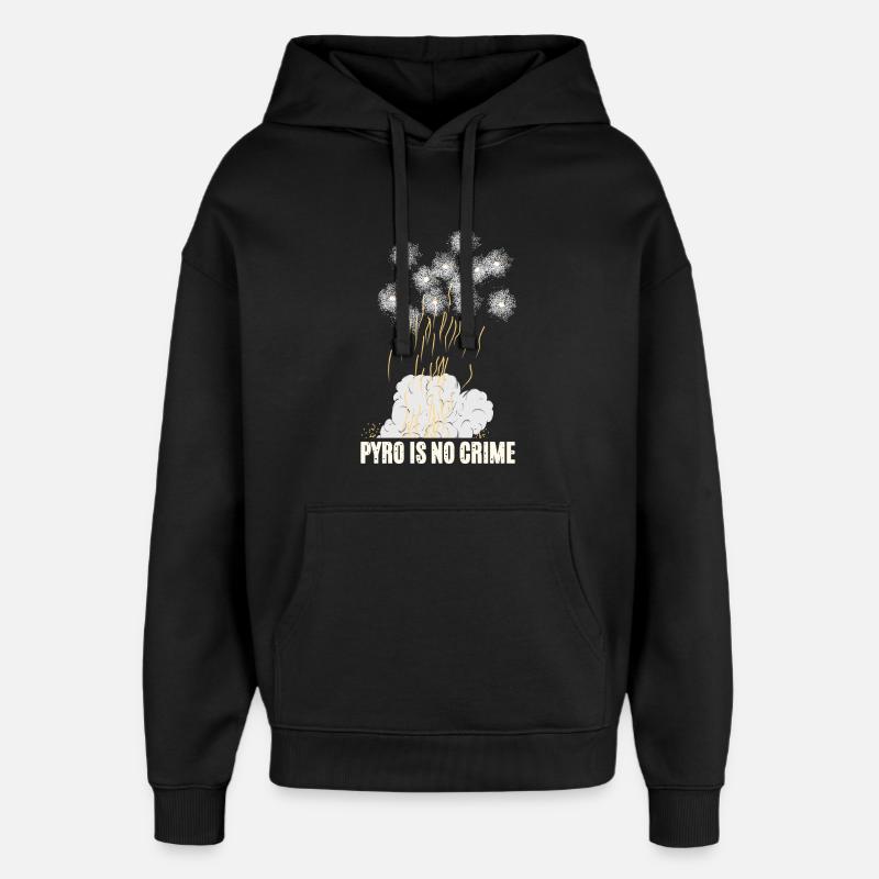 Le pyro n’est pas un crime - Sweat à capuche unisexe Stanley/Stella Oversized - noir