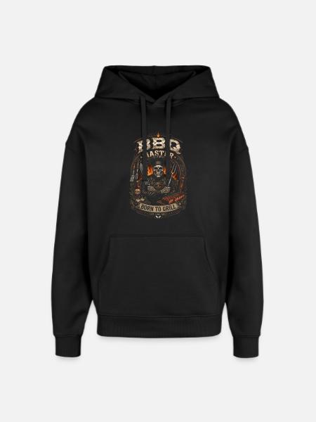 Master BBQ Skeleton Grill – Barbecue-Humor - Oversized Unisex Hoodie von Stanley/Stella - Schwarz