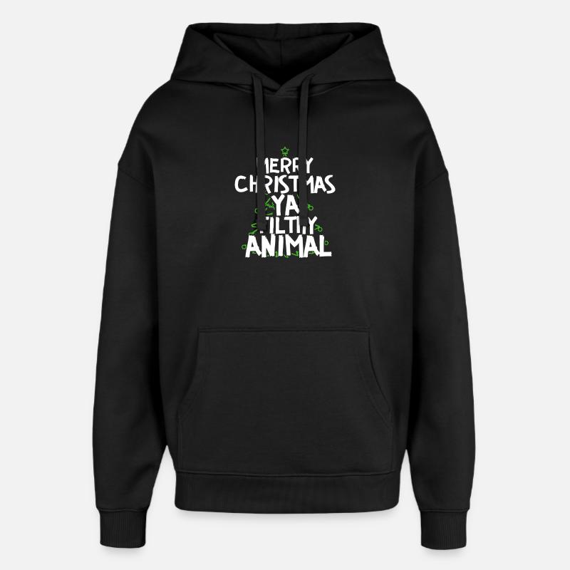 Joyeux Noël Ya Chemise Animal Filthy - Sweat à capuche unisexe Stanley/Stella Oversized - noir