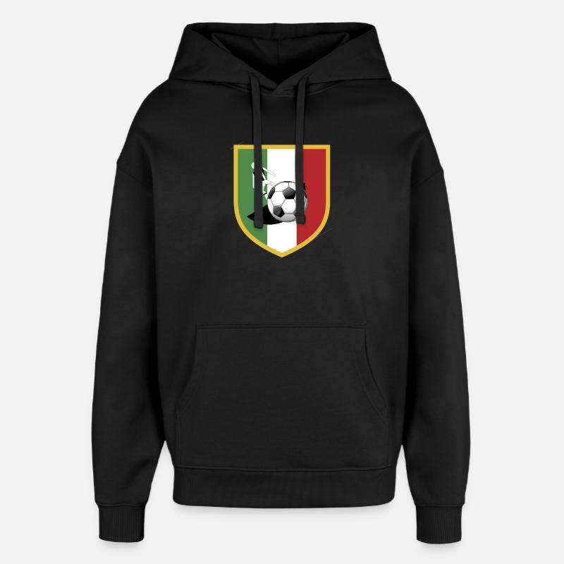 subbuteo-scudetto-bianconero - Sweat à capuche unisexe Stanley/Stella Oversized - noir