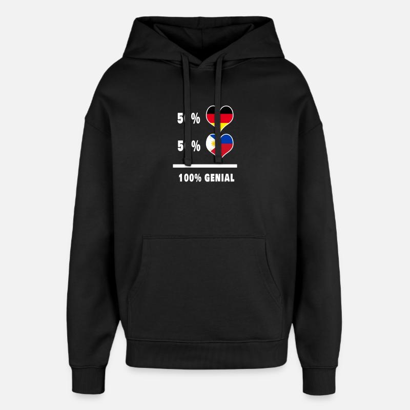 Germany and Philippines Awesome / Gift - Oversized Unisex Hoodie by Stanley/Stella - black