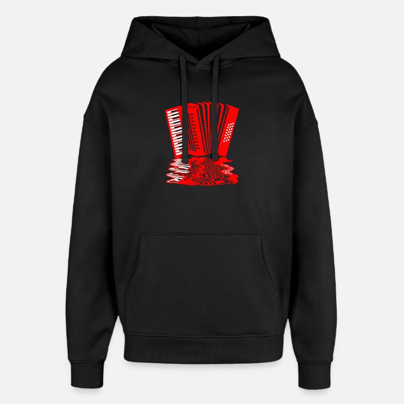 Musique d’accordéon - Sweat à capuche unisexe Stanley/Stella Oversized - noir